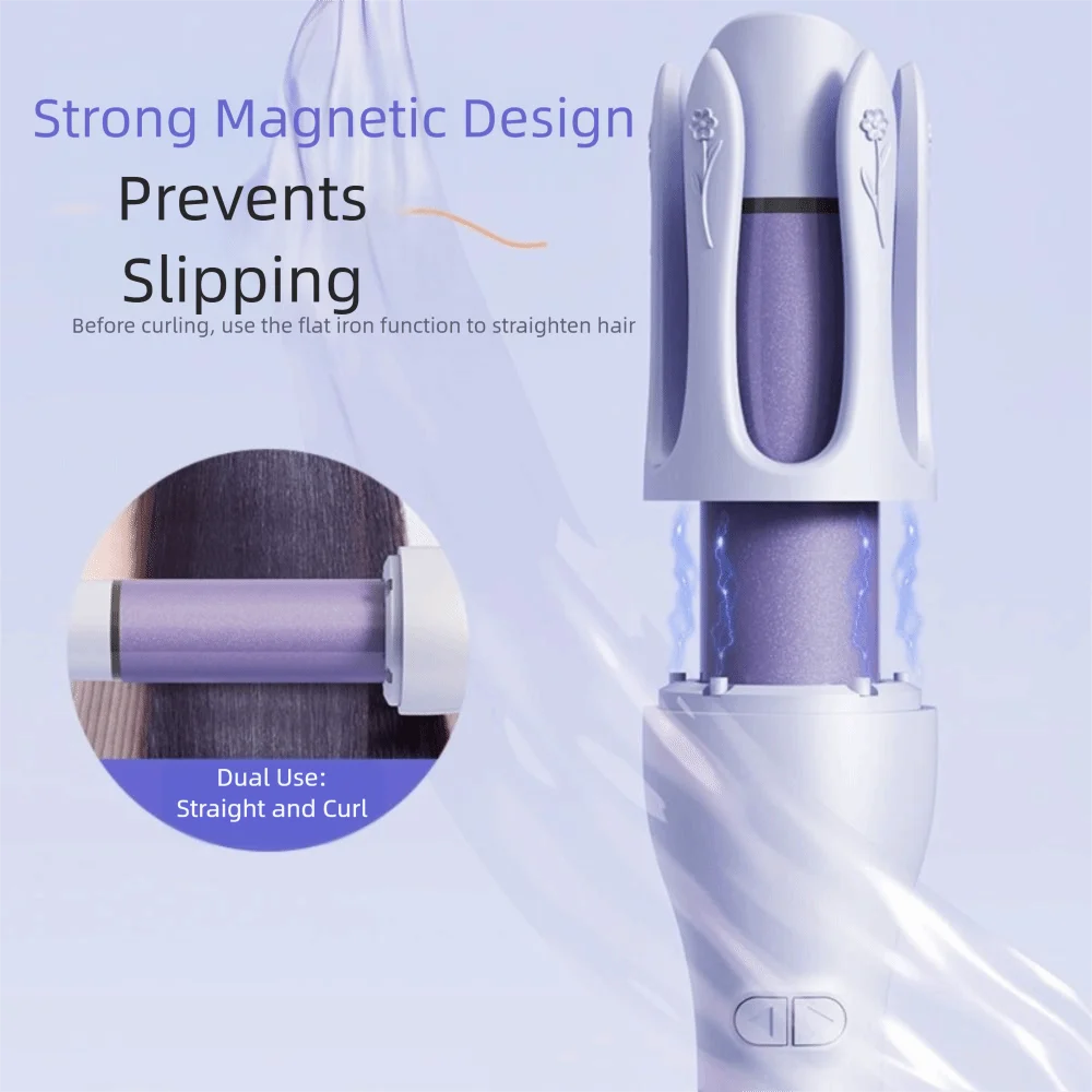 

Portable Design 2-in-1 Waver Hair Curling Iron 32mm Barrel Size Anti-Tangle Technology Automatic Rotating Hair Curler