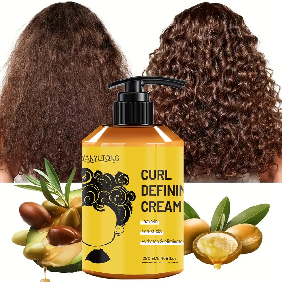 280ml Lockenstyling-Creme, Feuchtigkeitsspendende und Glättende Formel, Verbessert die Elastizität und den Glanz von Locken, Leicht zu Fixieren – Detail 12