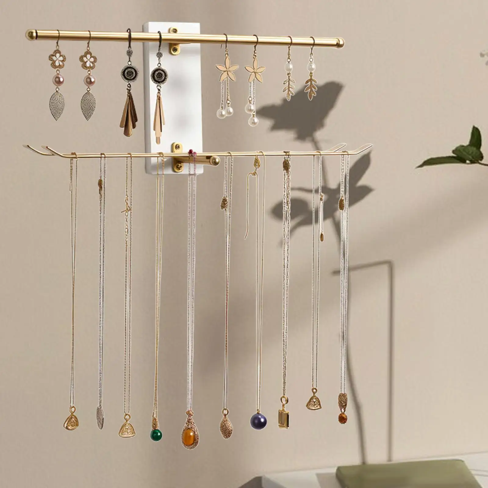 

Wall Mounted Jewelry Organizer Display Rack for Necklaces for Women Gift