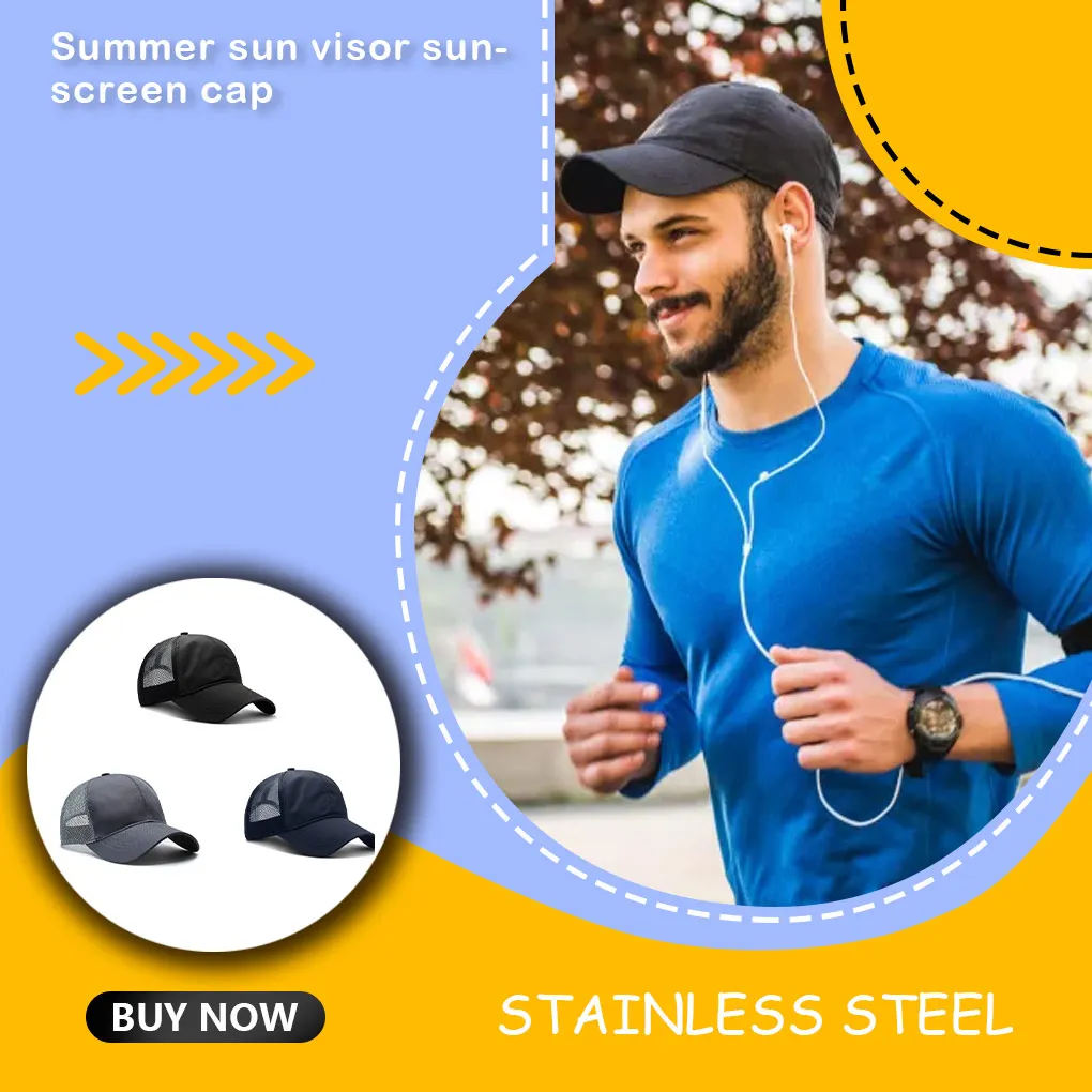 Polyester Peaked Cap Summer Sunproof Breathable Fast Drying Replacement Men Women Outdoor Running Biking Hat Headgear