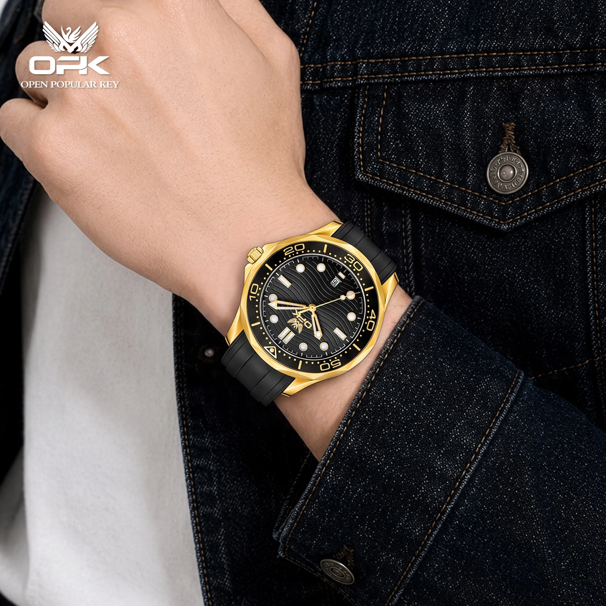 OPK Nuovo Orologio da Uomo Spo - Suede Strap Watch recensione e prezzo