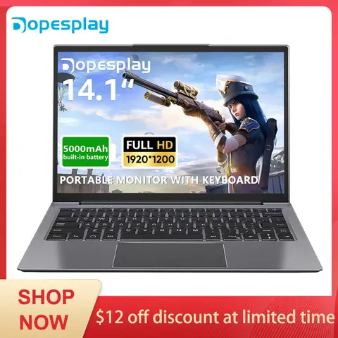 Dopesplay 14.1 인치 휴대용 Lapdock 모니터 (키보드 포함) 삼성 데크 미니 PC 노트북 용 1200P IPS FHD 노트북 화면 확장기