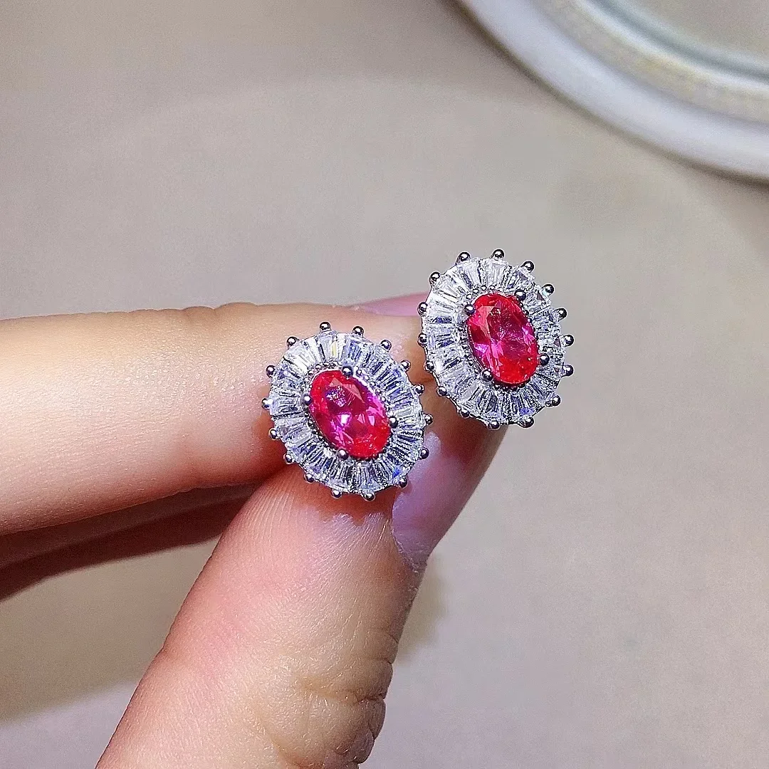 

Dazzling Silver Pink Topaz Earrings for Daily Wear 4*6mm VVS Grade Natural Topaz Silver Earrings Solid 925 Silver Topaz Jewelry