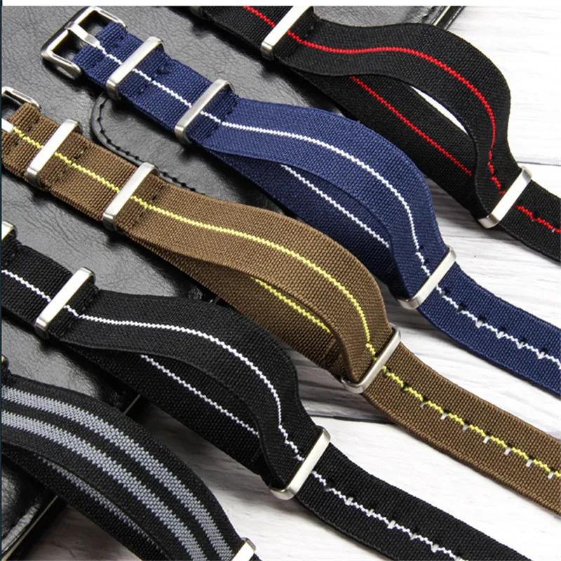 18mm 20mm 22mm elasticidade resiliência estiramento pulseira de relógio de náilon universal masculino feminino pulseira acessórios pulseiras pulseira