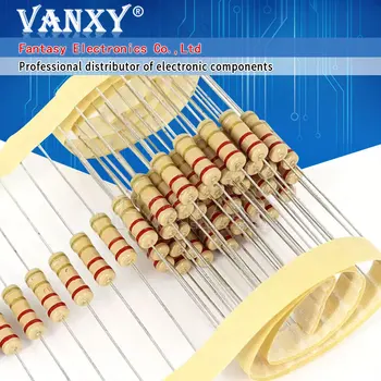 100 قطعة 1/2 واط الكربون فيلم المقاوم 0.5 واط 5% 1R - 10 متر 0R 10R 100R 220R 330R 1K 2.2K 4.7K 10K 22K 47K 100K 1M 0 10 100 220 330 أوم