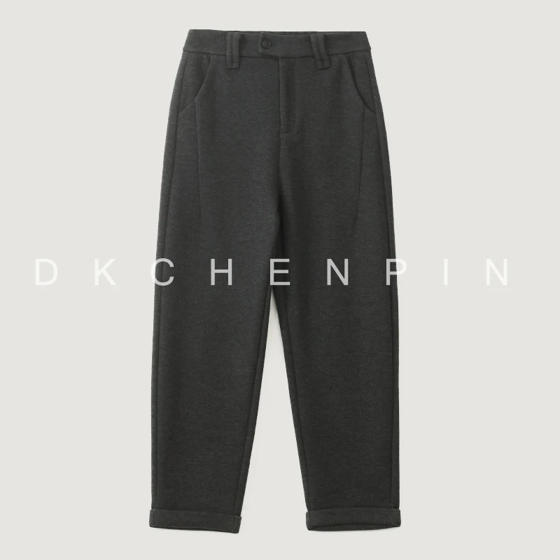 

Женские повседневные брюки-галифе с эластичным поясом, зимние модные брюки с отворотами, облегающие, свободного кроя, с высокой талией, из полиэфирного волокна