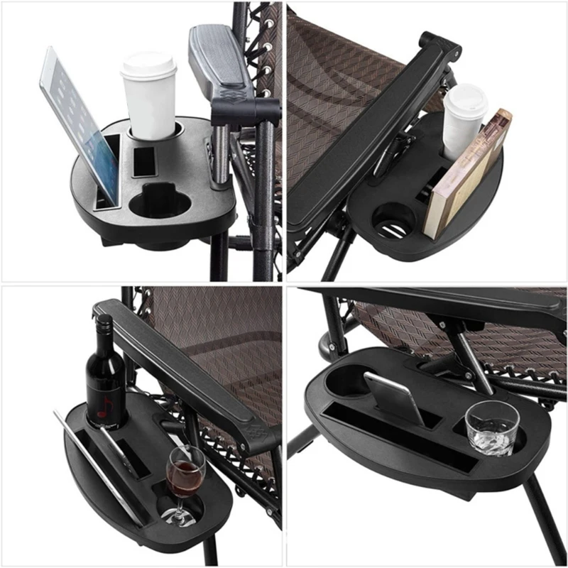 Recliners Cup Holder Outdoor Chairs Beverages Holder Tray for Camping, Fishing