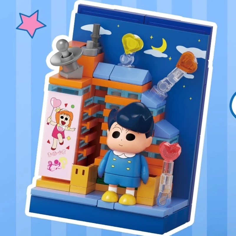 AREAX Kredki Shin-chan Klocki Naklejki Magnetyczne Magnesy na Lodówkę Edukacyjna Śliczna Zabawka Model Ozdoby Kolekcjonerski Prezent