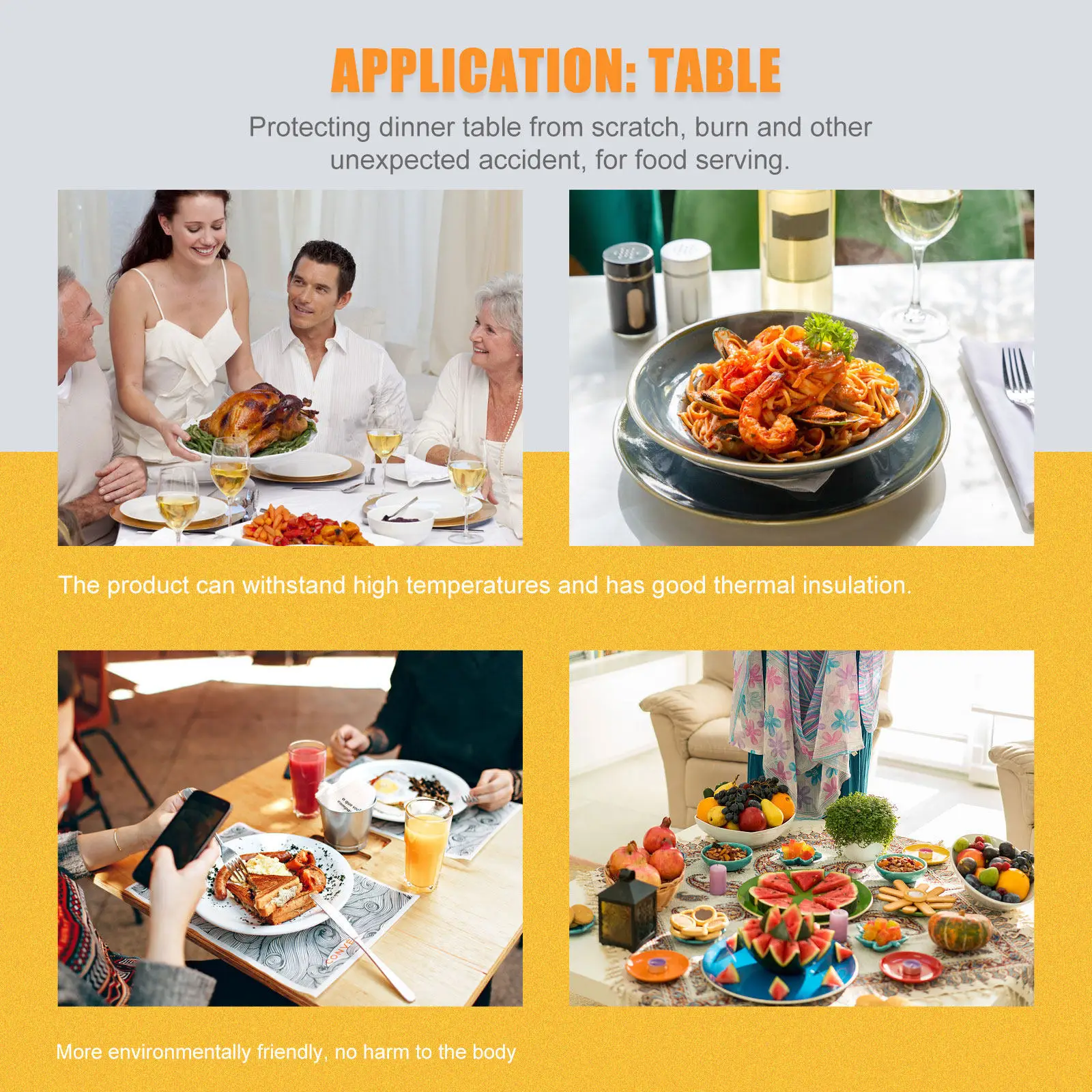 2Pcs Easter Table Mats Water Resistant Linen Place Mats Heat Resistant Decorative Table Placements for Dining Room Party