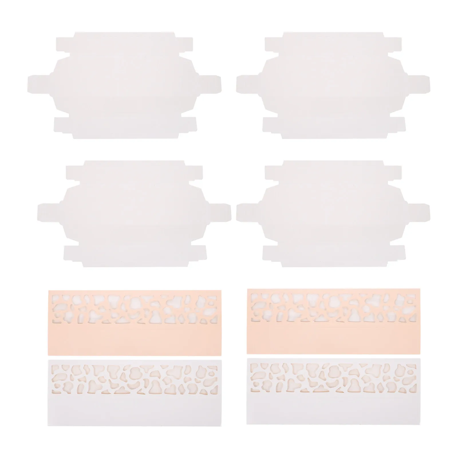 10Pcs Macarons Container Food Safe Paper Packaging Box Hollow Design for Macarons Cookies Truffles Mini Cakes Bakery Dessert