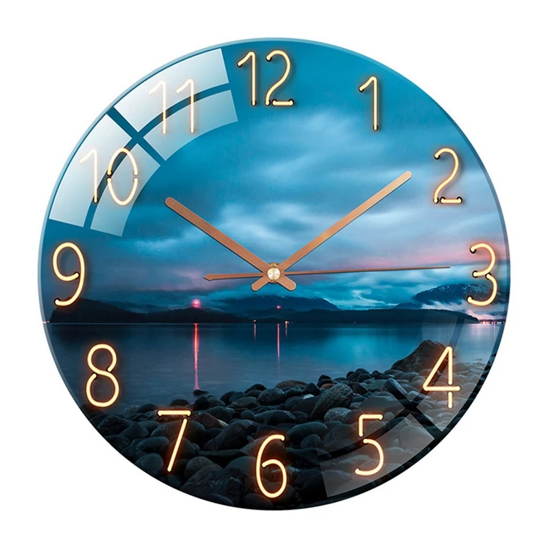 

30Cm Wall Clock Glass Silent Modern Wall Clock For Home Kitchen Office Parlor Decors Wall Clocks Fashion Design