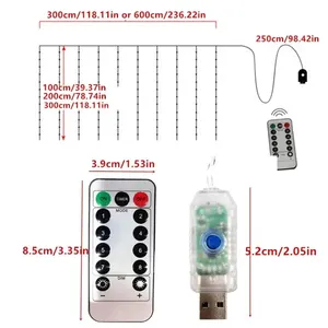 Phòng chiếu đèn LED, Vòng hoa Giáng sinh, Fairy Light, Festão, Đám cưới, Trang chủ, Trang trí phòng, Ánh sáng, USB, 3x3/3x2/3x1, 1PC 10 Ánh sáng đêm bán hàng chính - №8