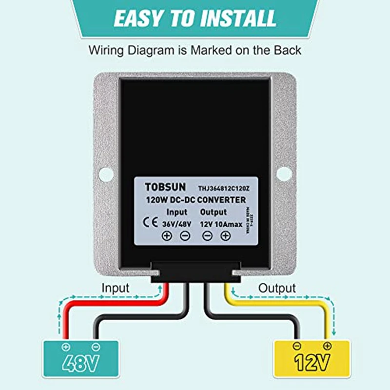 Converter Golf Cart Buck, 10A 120W DC To DC12 Volt Voltage Regulator Car Audio Universal Power Stabilizer, 4PCS Easy To Use
