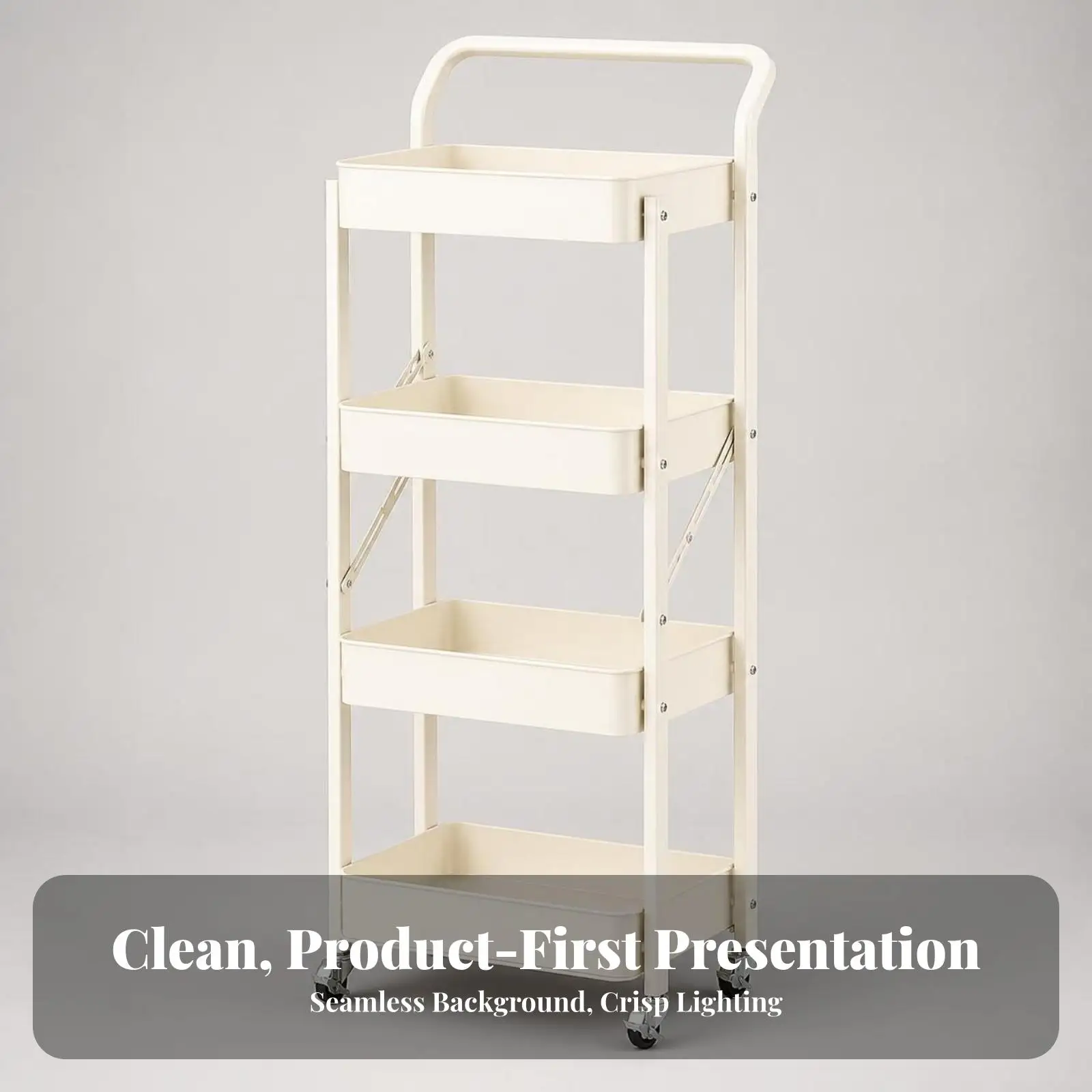 Beauty Salon Rolling Cart with 4 Tier Shelves for Towels Bottles and Styling Accessories
