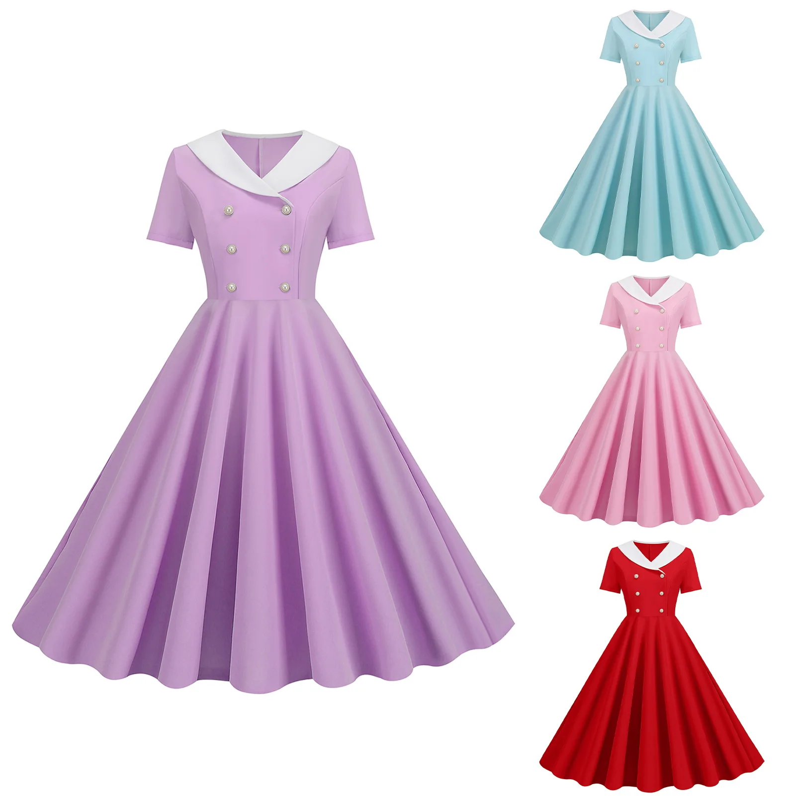 女性のためのヴィンテージチェックドレス,スイング,ピンナップ,オフィス,レトロ,女性,夏のファッション,50s, 60s, 70s, 2024