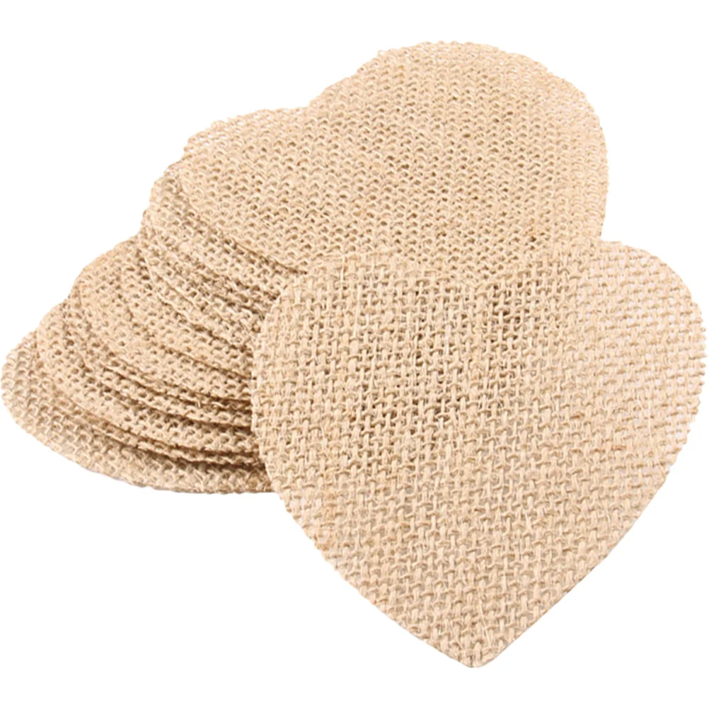 

20Pcs Burlap Heart Cutouts Christmas Decoration Xmas Tree Hanging Ornaments Unfinished Burlap Crafts Christmas Crafts