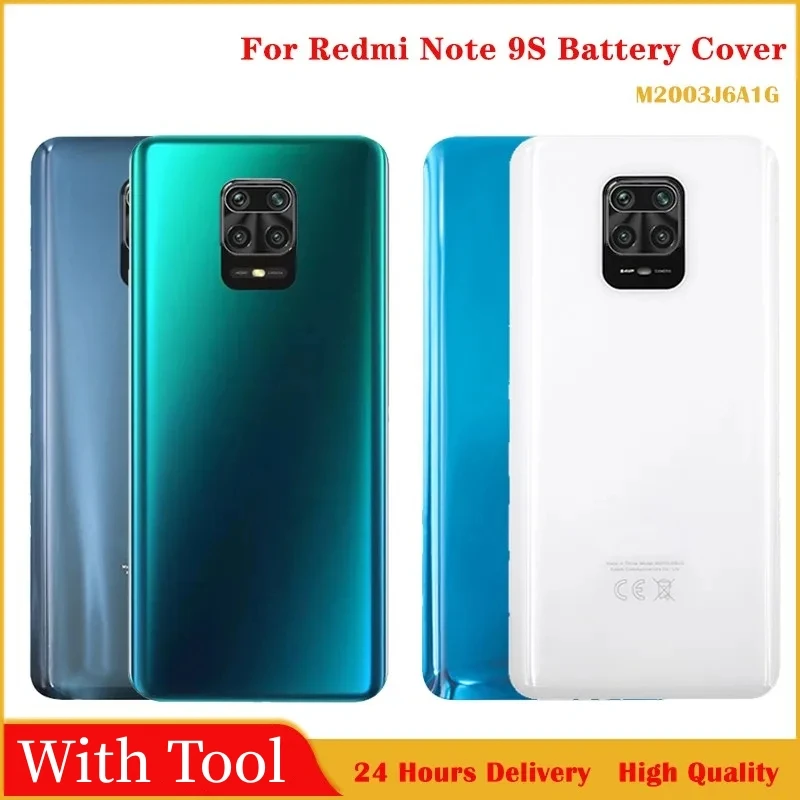 

New For Xiaomi Redmi Note 9s Battery Cover Back Glass Panel Rear Housing For Redmi Note 9S Back Battery Cover Door