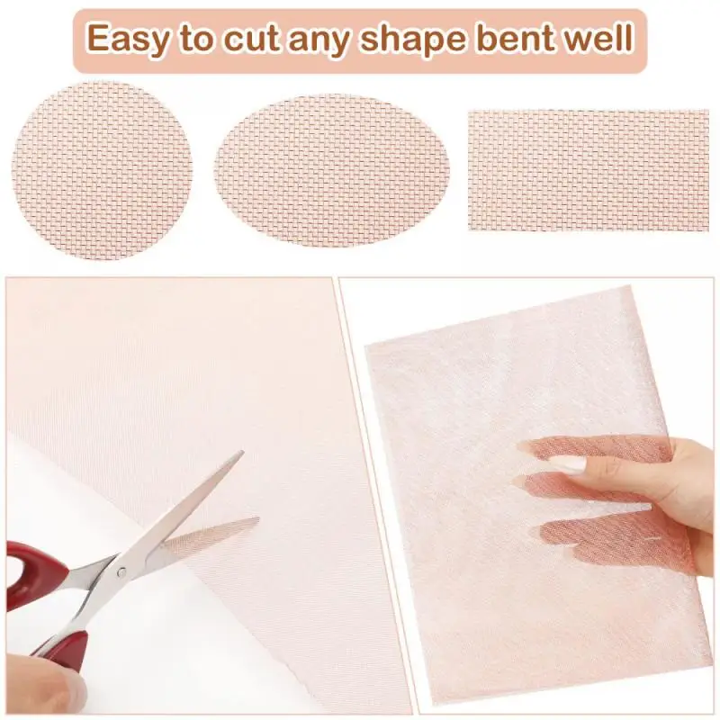 10-200 Mesh Copper Wire Filter Screen Sheet For Filtration Gasket Making EMI RFI Shielding Anti-Rodent Crafting Fabric