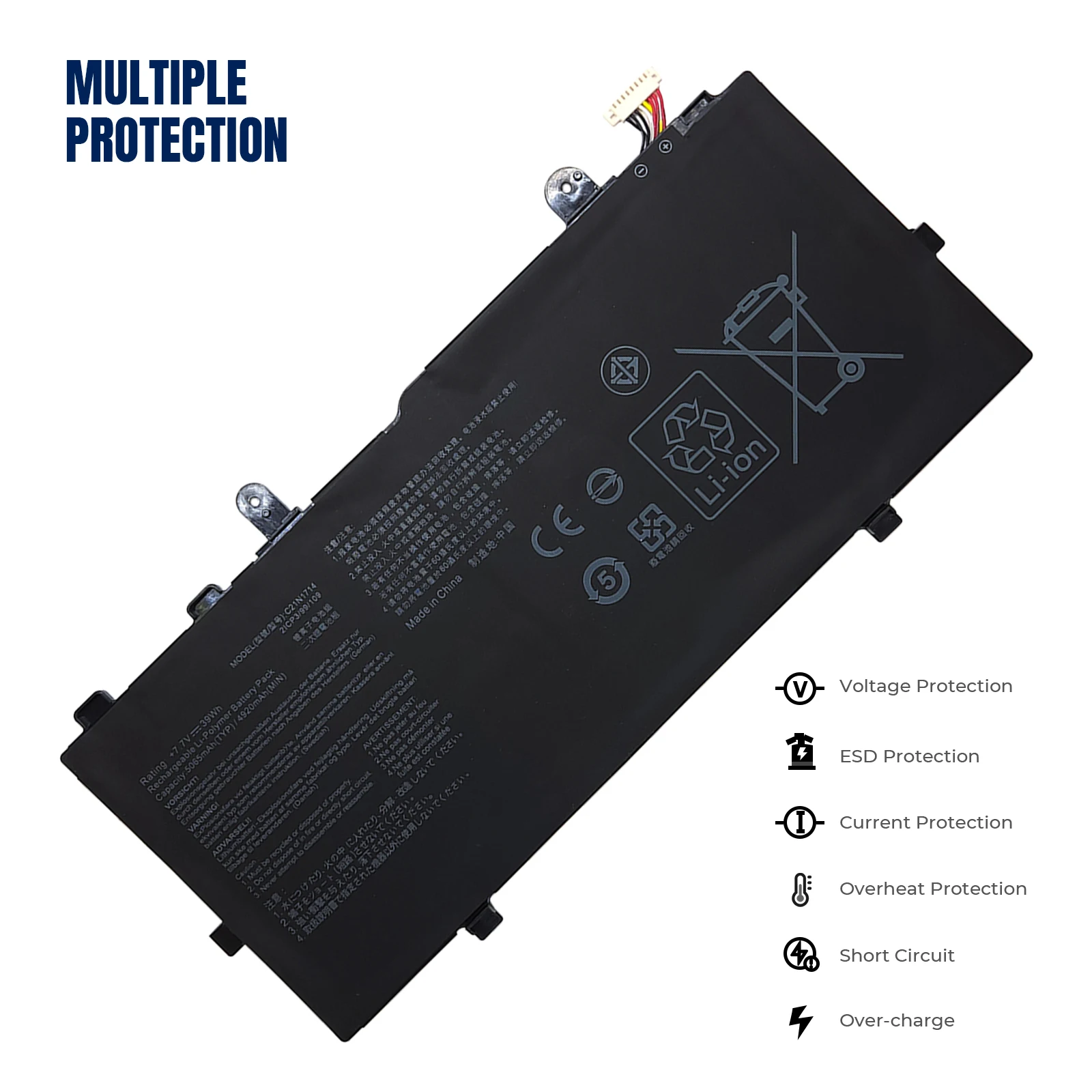 YOOFAN Genuine Original 39WH C21N1714 Laptop Battery For ASUS VivoBook Flip TP401 TP401N TP401M TP401NA TP401CA J401MA J401CA