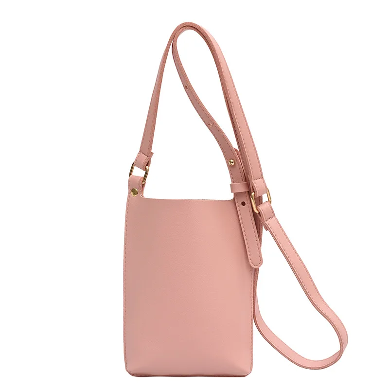 Bolso pequeño informal de cuero suave que combina con todo para mujer, bandoleras cruzadas, color sólido caramelo, conciso, novedad de 2023