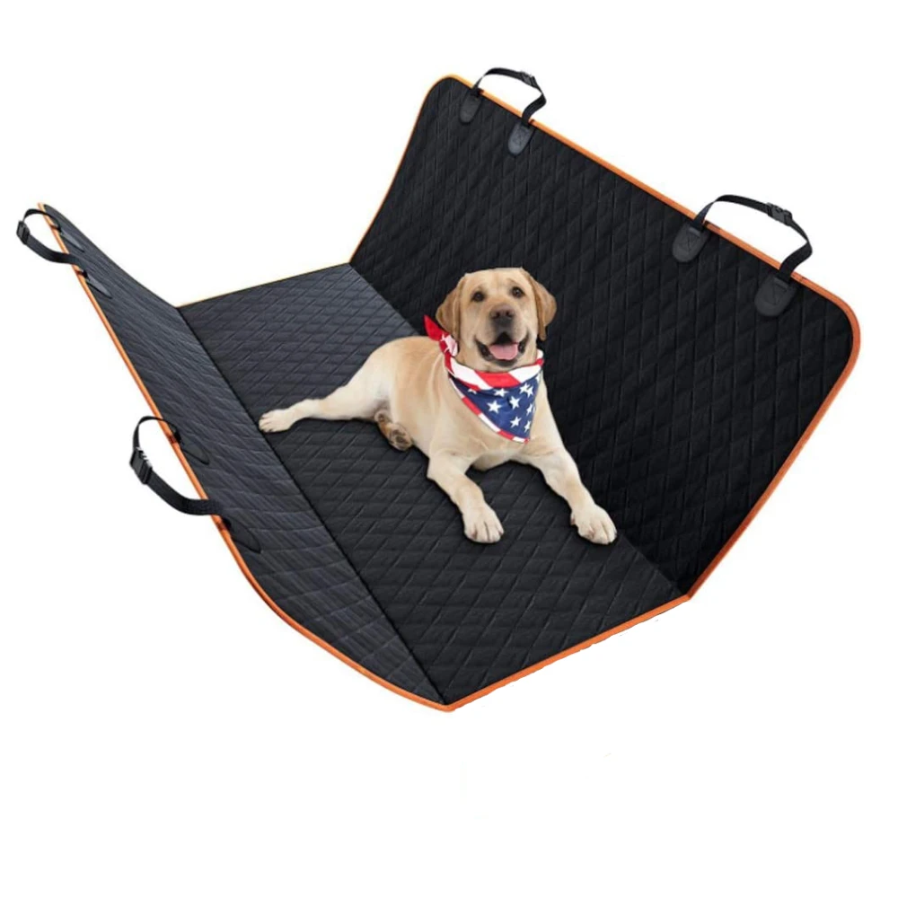 100% Waterproof Pet Dog Seat Cover Car Seat Cover for Cars Trucks and SUV Black and Orange Color[US-Stock]