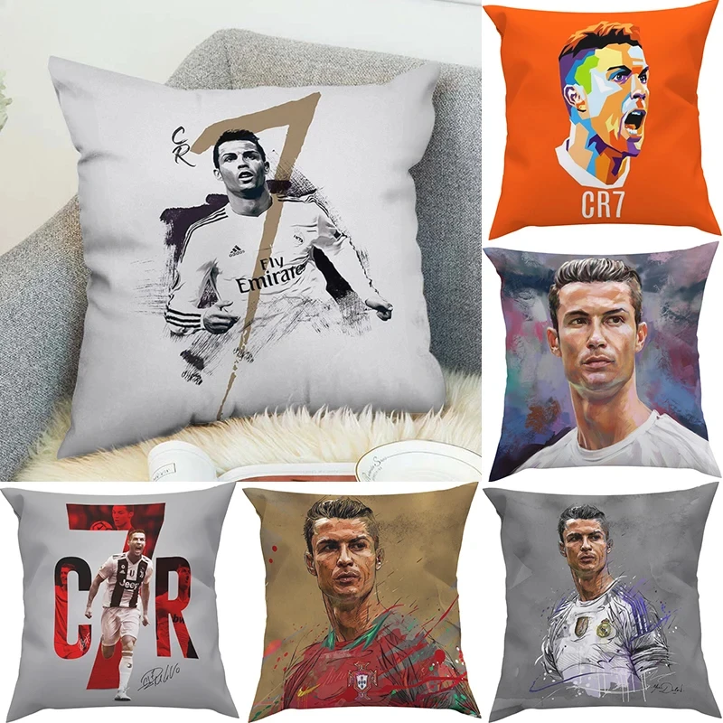 Наволочка для подушки 40x40 CR7, декоративные наволочки с изображением Криштиану Роналду, 50x50, подушки для украшения дома и автомобиля