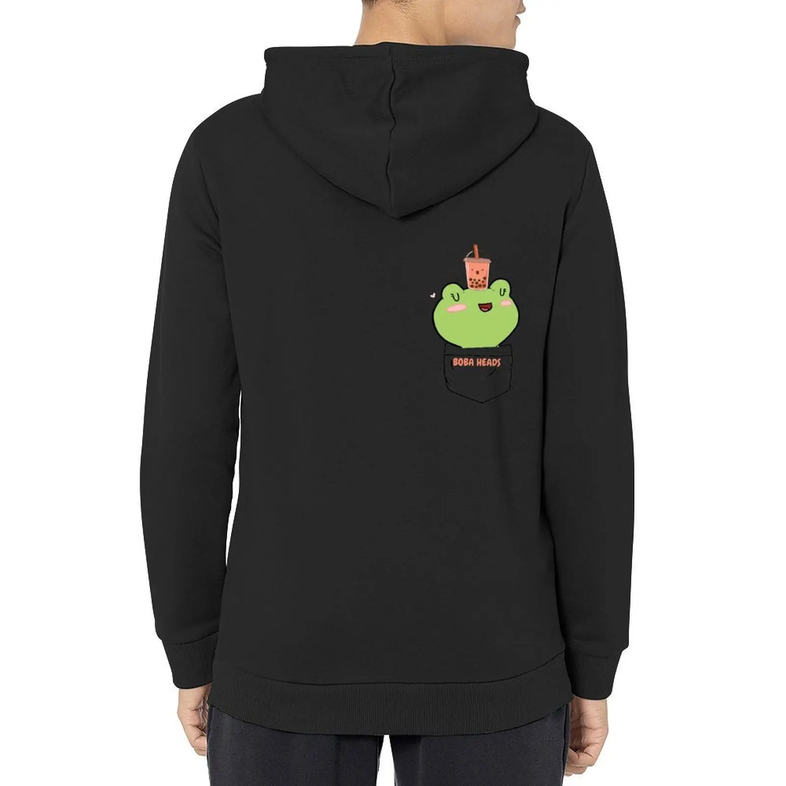 

Frogs are Boba Heads-Pocket Frog Hoodie men's winter sweater men clothes aesthetic clothing men's coat designer hoodies
