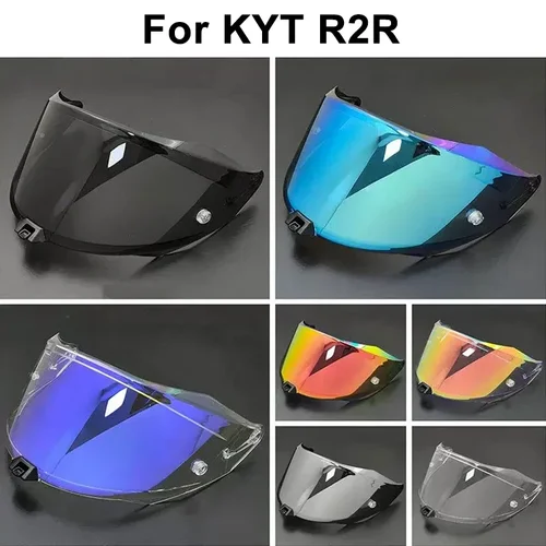 Lente de visera de casco de motocicleta R2R para KYT R2R, reemplazo Anti-UV, antiarañazos, a prueba de polvo, Escudo de viento, accesorios de motocicleta