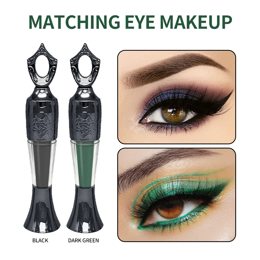 Retro Black Dark Green Kohl Powder Eyeliner Waterproof Long Lasting Natural Smooth Kohl Eyeshadow No Smudge Makeup Product