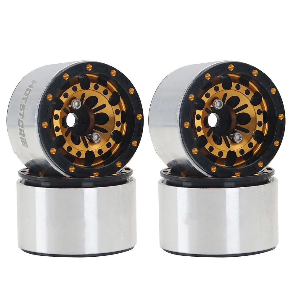 

4pcs For 1/18 Rc Crawler Car Trax/as Trx4-m Defender Bronco Axial Scx24 Fms Upgrade Trx4m 1 Inch Metal Wheels Upgrade Hub Rim