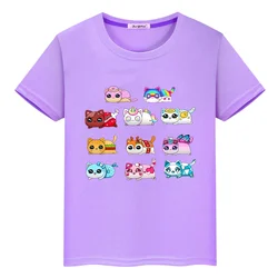 Aphmau Squad Cat Print 100% Baumwolle T-Shirt für Kinder Junge 10 Jahre y2k einteilige Tops Anime Short Pride T-Shirt Kinder Kleidung Mädchen