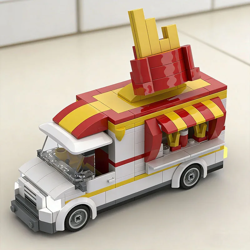300 STUKS Zware voertuigen Franse frietjes Food Truck MOC Aanpassen Modulaire bouwsteentechnologie Creatieve DIY Vakantie Speelgoedcadeaus