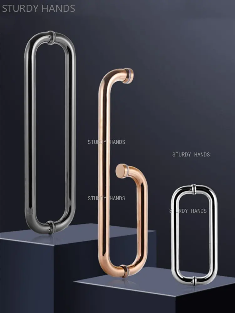 

Ручка для стеклянной двери из нержавеющей стали 304, поручни для ванной, ручка для раздвижной двери, двухсторонние ручки, мебельная фурнитура, фитинги