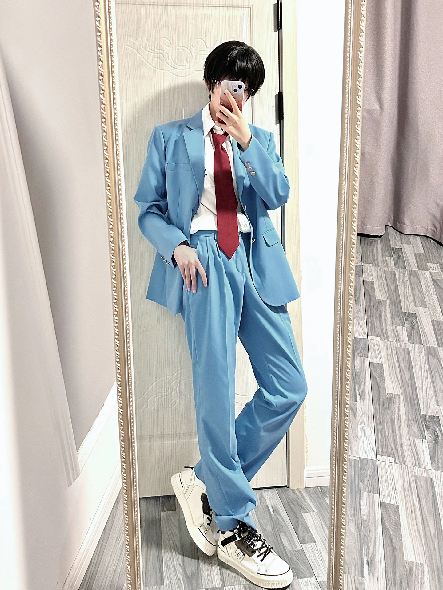 

Sakura Fly Anime Sle Manga JK orm Blue Suit Pants School orm DK Set Men Women Casual Commute Work Daily