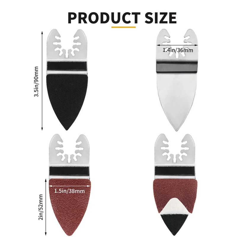Bantalan Pengamplasan Jari, Set Lembar Pengamplasan Cakram Pengamplasan Multi Alat Berosilasi Jari untuk Pengamplasan Poles Permukaan-ABGL