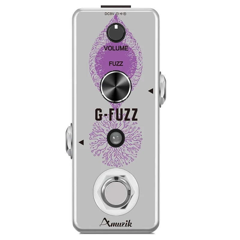 Amuzik G-Fuzz Effect Pedal Analog Fuzz Classic Guitar Effecs Pedals Mini Size Ture Bypass for Pedalboard