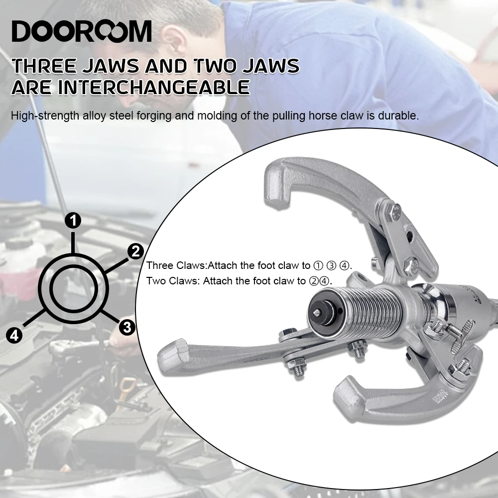 DOOROOM 2 3 Jaw 5/10/20 Ton Hydraulic Gear Puller Wheel Bearing Puller Separator Tools for Garage Repair Shop Herramienta