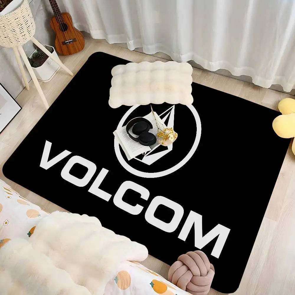 Logo V-Volcom Room Mats Washable Non-Slip Living Room Sofa Chairs Area Mat Kitchen Alfombra