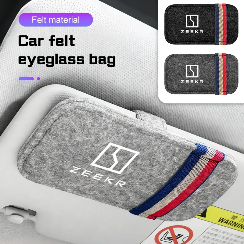 2026 Car Sunglasses Organizer Bag Eyeglass Holder Glasses Storage Clip For ZEEKR 001 007 009 X MIX 7X 9X Car Sunglasses Holder