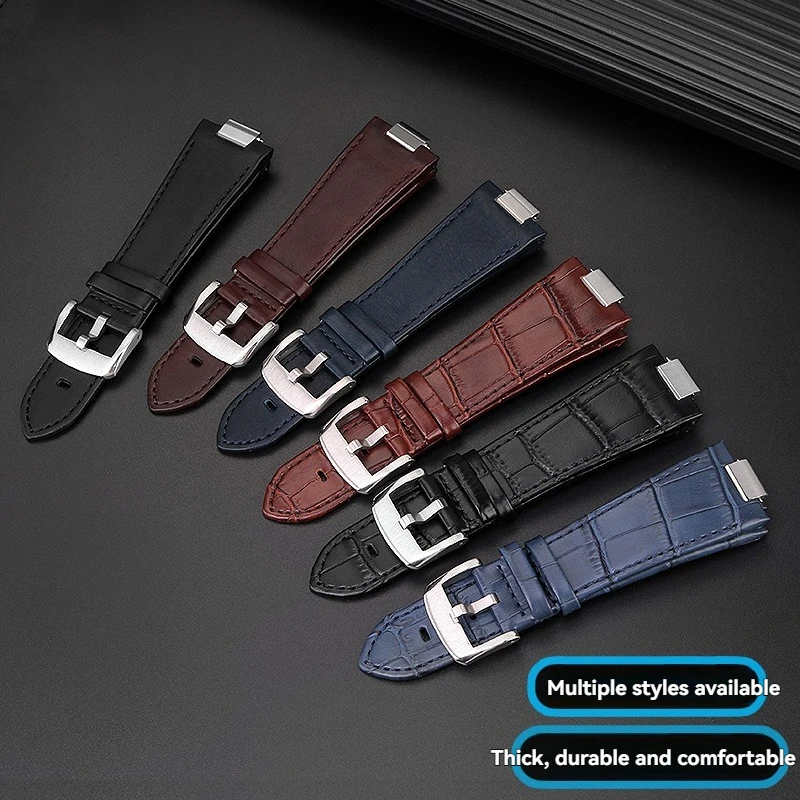 Bracelet en cuir véritable surélevé pour Tissot PRX Super Player T137.407/T137.410 - Bracelet à dégagement rapide de 12 mm avec boucle