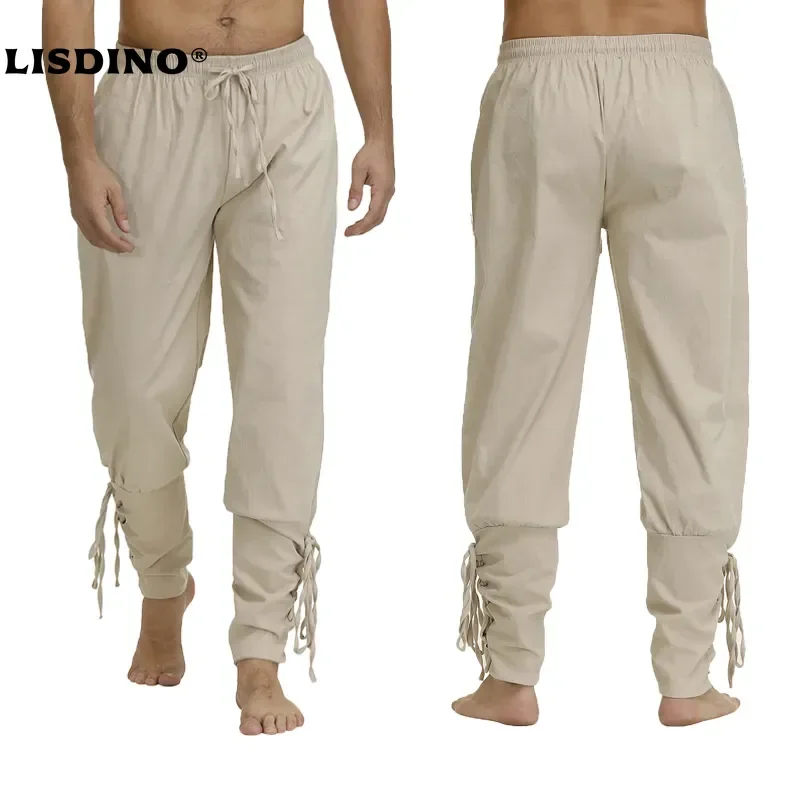 

1Medieval Pants Costume for Men Women Pirate Trousers Lace Up Renaissance Pants Pirate Brown Black Plus Size Halloween