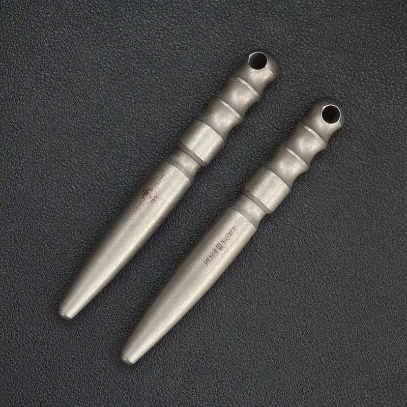 Mini Titanium Alloy Tactical Pen with Spiral Switch, Keychain-Hangable, Portable Ballpoint Pen EDC Tool and Office Signature Pen