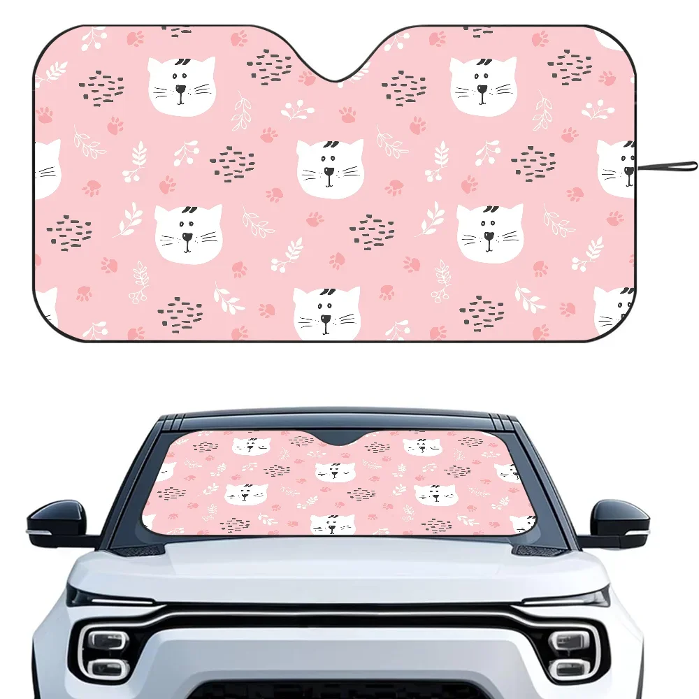 

Kawaii Cat Pattern Автомобиль SunSha Теплоизоляционная алюминиевая пленка Лобовое стекло Солнцезащитные козырьки УФ-лучи Блоки Автомобильный солнцезащитный козырек Защита