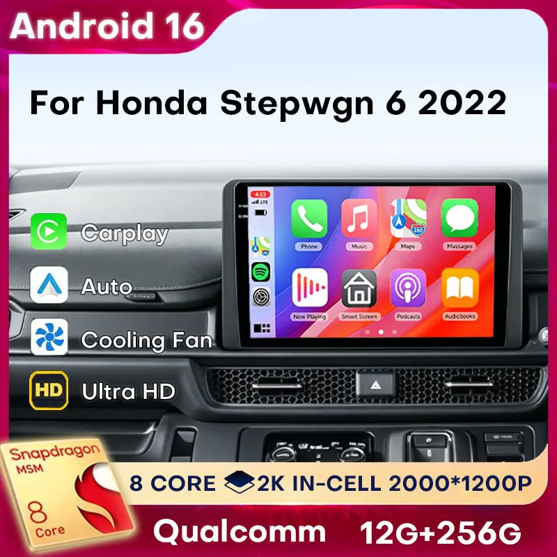 Android 16 Carplay For Honda Stepwgn 6 2022 Player DSP Car Radio 2din 5G WIFI Navigation Multimedia GPS Auto 4G LTE Stereo Audio