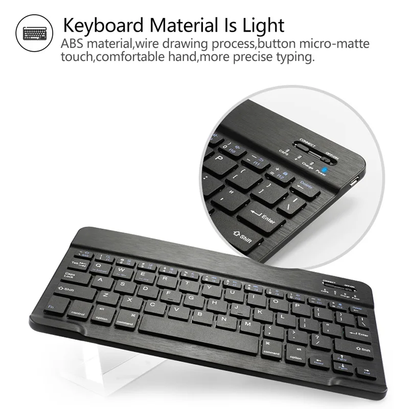 Funda de piel sintética con teclado inalámbrico para tableta, funda portátil con soporte, para ipad 10 "2 2021, 7 °, 8 °, 9 °, 10,2 pulgadas