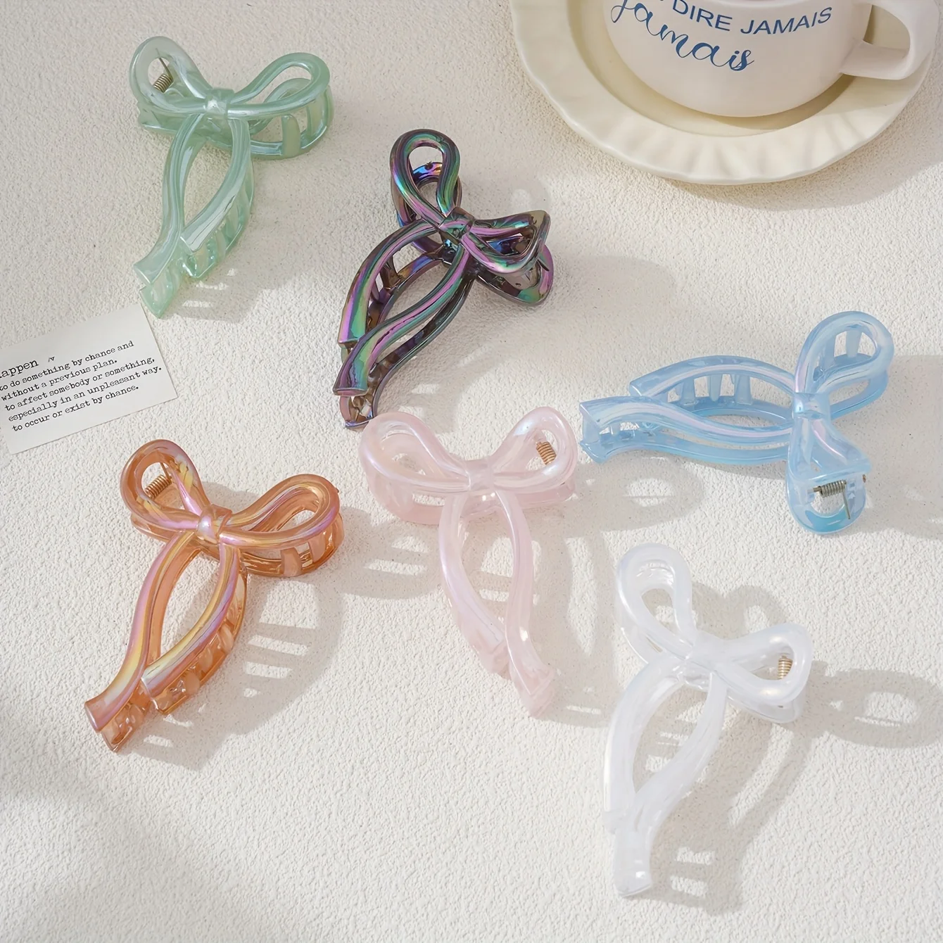 New Elegant Ribbon Bow Hair Clip for Women Large Anti Slip Ponytail Bowknot Claw Clip Barrettes Hairpins Crab Hair Accessories image 5