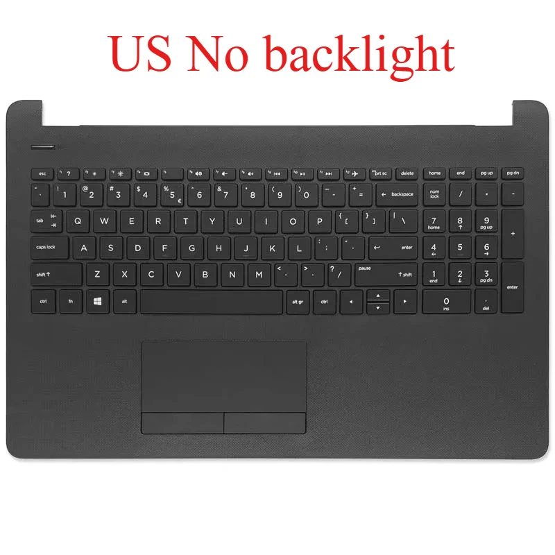 For HP 15-BS 15T-BS 15-BW 15Z-BW 15-RA 15-RB 255 250 G6 TPN-C129 C130 Palmrest Keyboard With Touchpad Upper Top Case Black