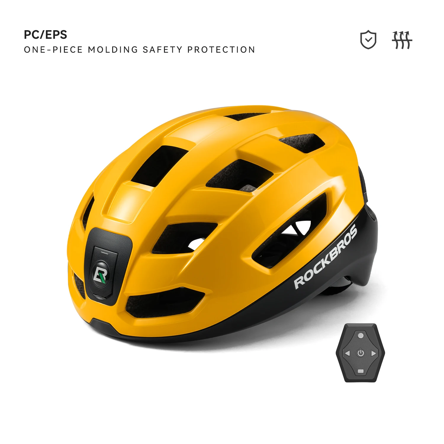 ROCKBROS Radfahrhelme mit Licht Leichtgewicht hoher Festigkeit Typ-C-Ladung intelligentem Fernbedienung sicherer Nacht-Radfahrhelme 5