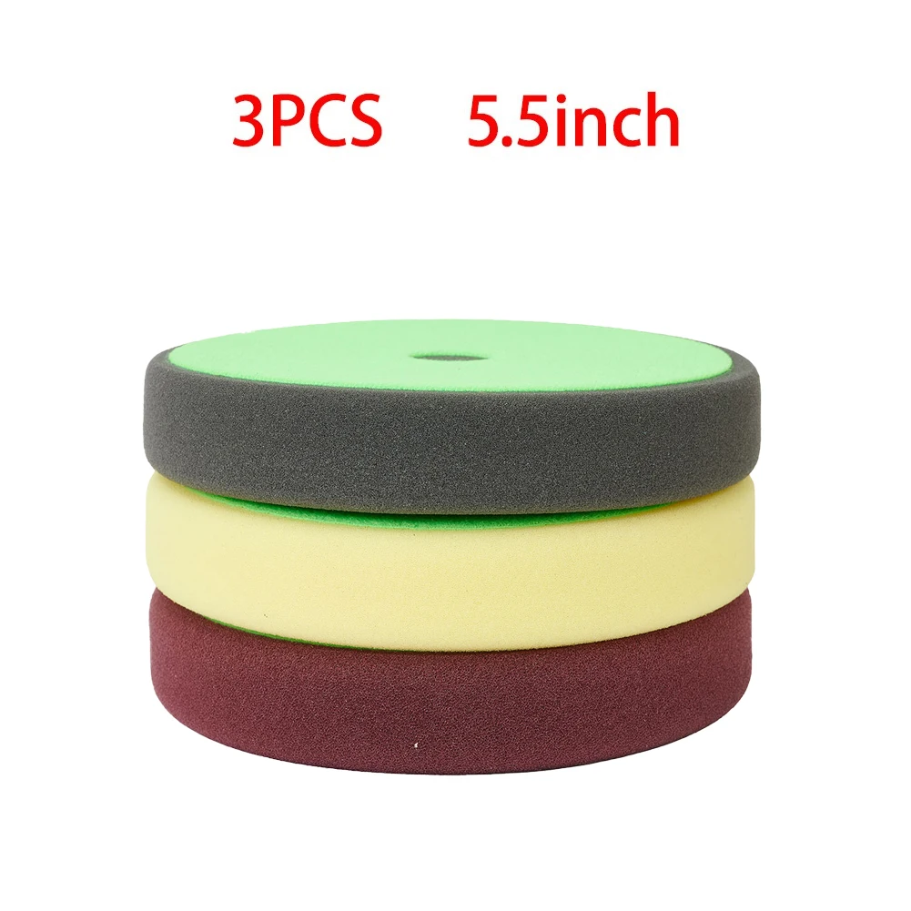 3PCS 3/5.5/6.5 Inch Spons Buffing Pads Schuim Polijsten Pads Kit Schuurschijf Voor Auto Waxen schurende Polijstmachine Boor Adapter Acce
