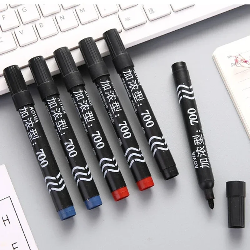 Permanent Marker Pen Fine Point Waterproof Ink Thin Nib Crude Nib Black Blue Red Ink 1.5mm Fine Color Marker Pens